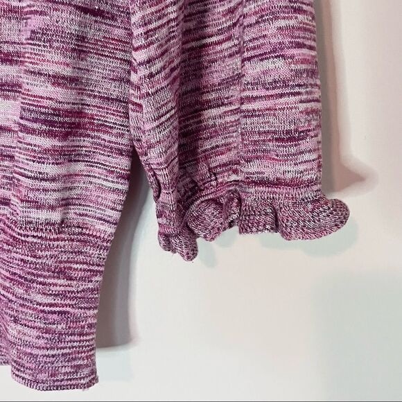 MAGASCHONI Silk Blend Purple Pink Ruffle Collar Button Down Cardigan - Picture 6 of 7